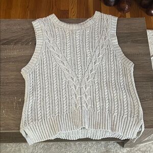 Rachel Zoe Light Gray Cable Knit Tank Top
